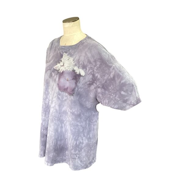 Purple Tie Dye Kitten Kitty Cat Graphic Tee Women Sz XL #57W - Picture 4 of 8